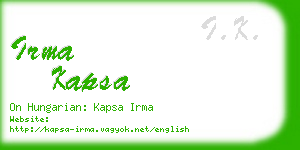 irma kapsa business card